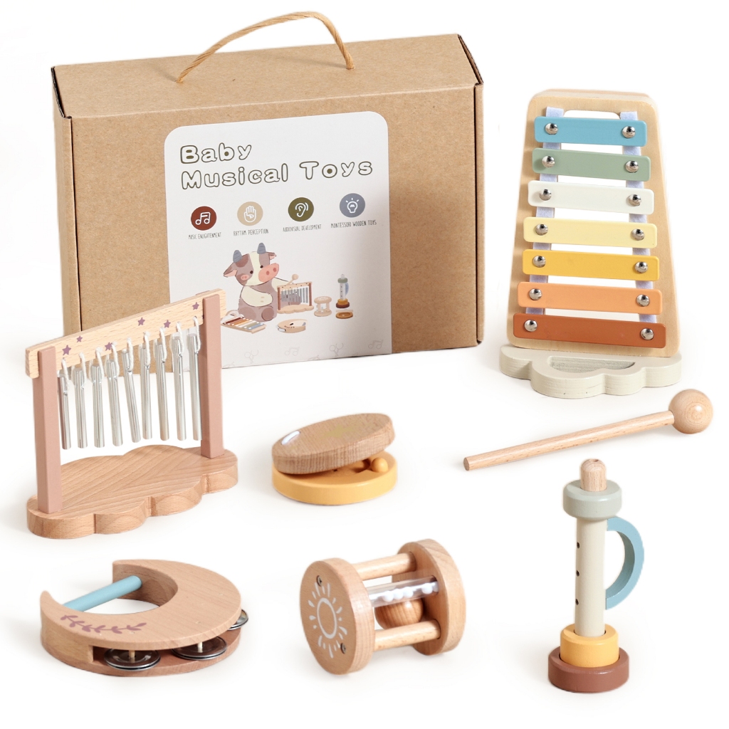 เครื่องดนตรีไม้ชุด Montessori Percussion ของเล่นดนตรีเพื่อการศึกษาสําหรับเด็กวัยหัดเดิน 3+ ปีก่อนวัยเรียน Xylophone Music