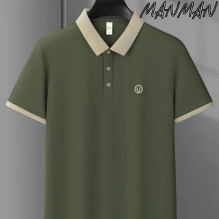 MANMAN ชายเสื้อคอปกแขนสั้นธุรกิจลำลองหลายสีให้เลือก