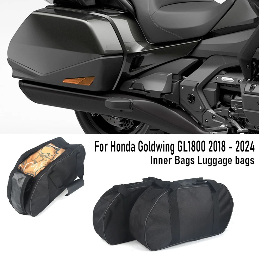 อุปกรณ์เสริมใหม่สําหรับ Honda Goldwing GL1800 F6B GL1800 2018 + UP รถจักรยานยนต์ด้านข้างกระเป๋าเดินทางสีดํากระเป๋าด้านใน