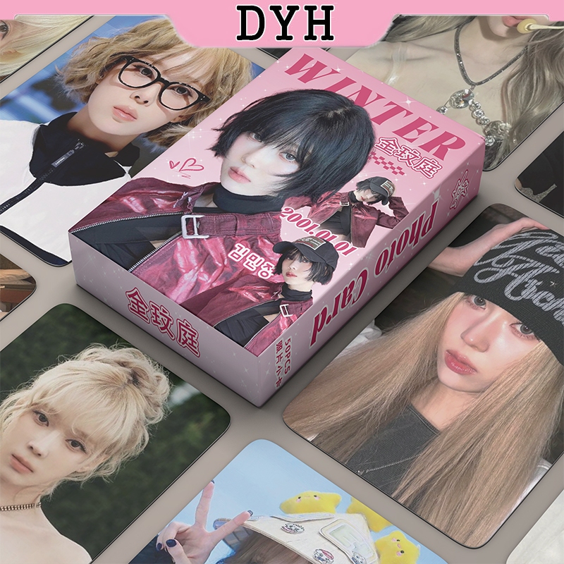 50 ชิ ้ น/box Aespa Winter Laser Card Photocards LOMO Card อัลบั ้ ม KPOP