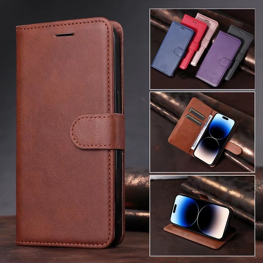 CODFlip Casing Samsung Galaxy S6 Edge Plus S7 Edge S8 Plus S9 Plus + Series ทุกรุ่นหรูหราหนัง PU Magnetic Flip Cover Card Holder Wallet