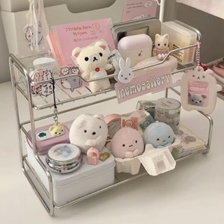 เหล็กดัดสองชั้นชั้นวางสก์ท็อปชั้นเก็บตุ๊กตาของกระจุกกระจิกเค…