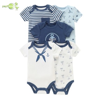 PAYI BABY-5 PIECES เด็กทารกผ้าฝ้าย 100% Onesies แขนสั้นกองทั…