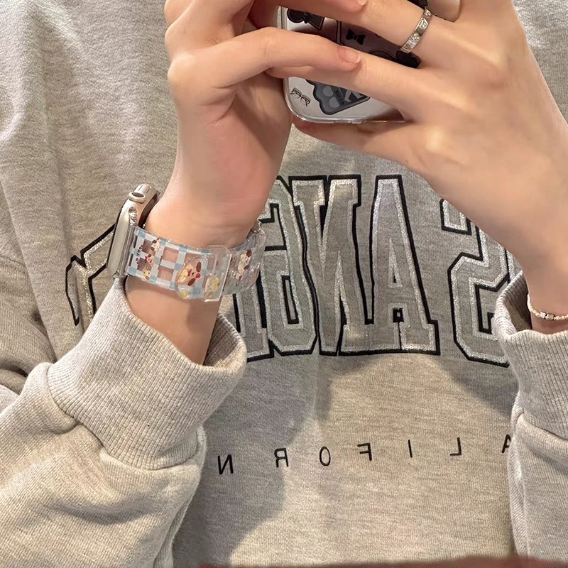 ลายสก๊อตน่ารักลูกสุนัขรูปแบบสายนาฬิกาสําหรับ แอปเปิล ดู พิเศษ 8 7 49 มม. 45 มม. 40 มม. 41 มม. 44 มม. ฉันดู ชุด กับ 6 5 4 3 2 1 ทีพียู ซิลิโคนนุ่ม