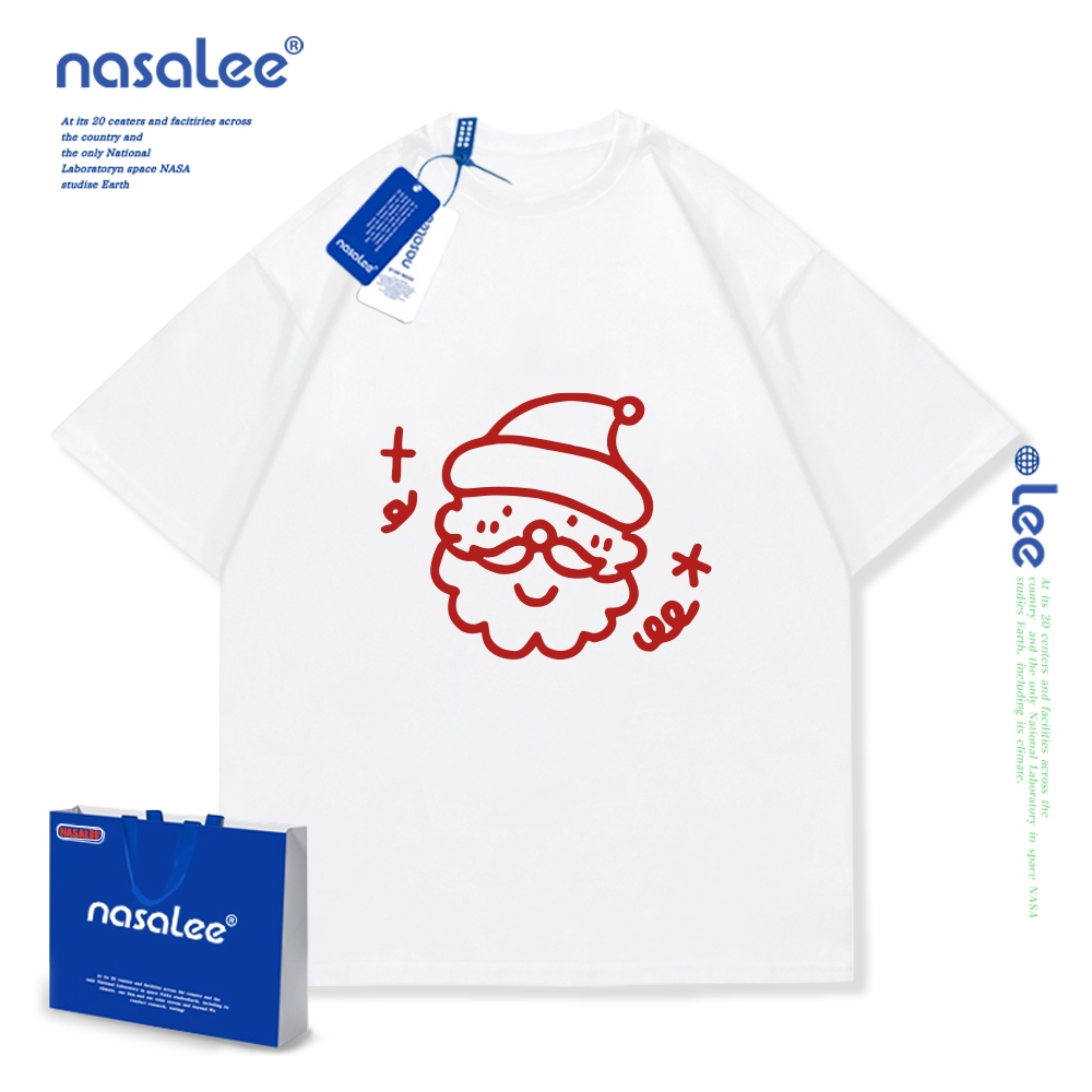 ชุดคริสมาสเด็ก เสื้อยืดเด็กแขนสั้น ผ้าคอตตอน สำหรับเด็กผู้ชายและเด็กผู้หญิง