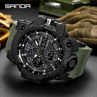 Sanda 6021/Original Men นาฬิกาสปอร์ตนาฬิกากันน้ําดิจิตอล Bri…