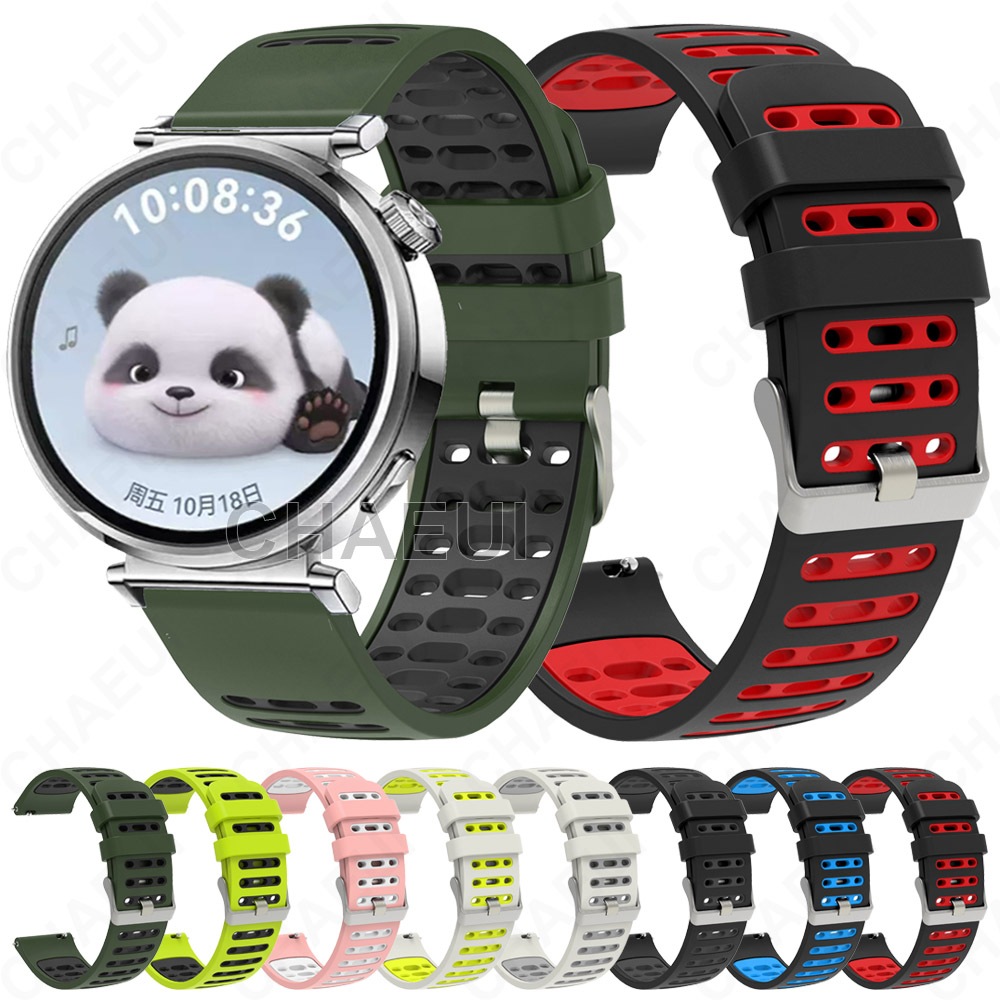 สายซิลิโคนคู่สีสร้อยข้อมืออุปกรณ์เสริมสําหรับนาฬิกา Huawei Watch GT6 GT5 GT4 GT3 SE GT2 Pro 46mm 42mm 41mm 43mm GT2e
