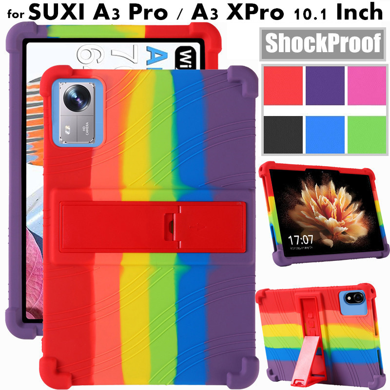 for SUXI A3 Pro 10.1 Inch Tablet Case Super Shockproof Soft Silicone Protective Case Stand Cover for SUXI A3 XPro 10.1 Inch