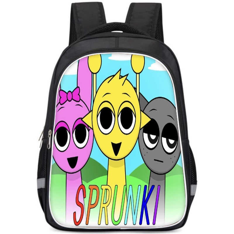 Sprunki Incredibox Sprunki กระเป ๋ าเป ้ สะพายหลัง Zoonomaly กระเป ๋ านักเรียนสองชั ้ นความจุขนาดใหญ ่