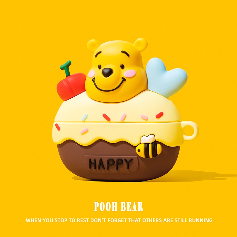 Bee Jar Pooh หูฟังสําหรับ AirPods4 กรณีการ์ตูนหูฟังป้องกันกรณีสไตล์ใหม่สําหรับ AirPodsPro2 หูฟังป้องกันกรณีใช้งานร่วมกับ AirPodsPro กรณี AirPods2gen กรณี