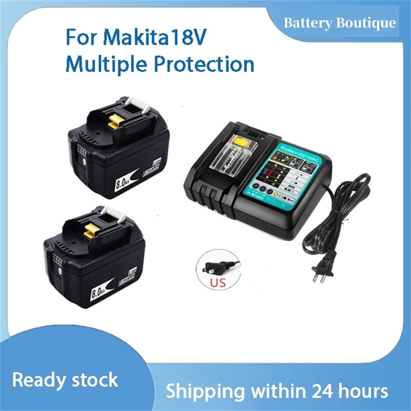 แบตเตอรี่ลิเธียมไอออน Makita 18V 8000mAh 18V และ DC18RC 3A...