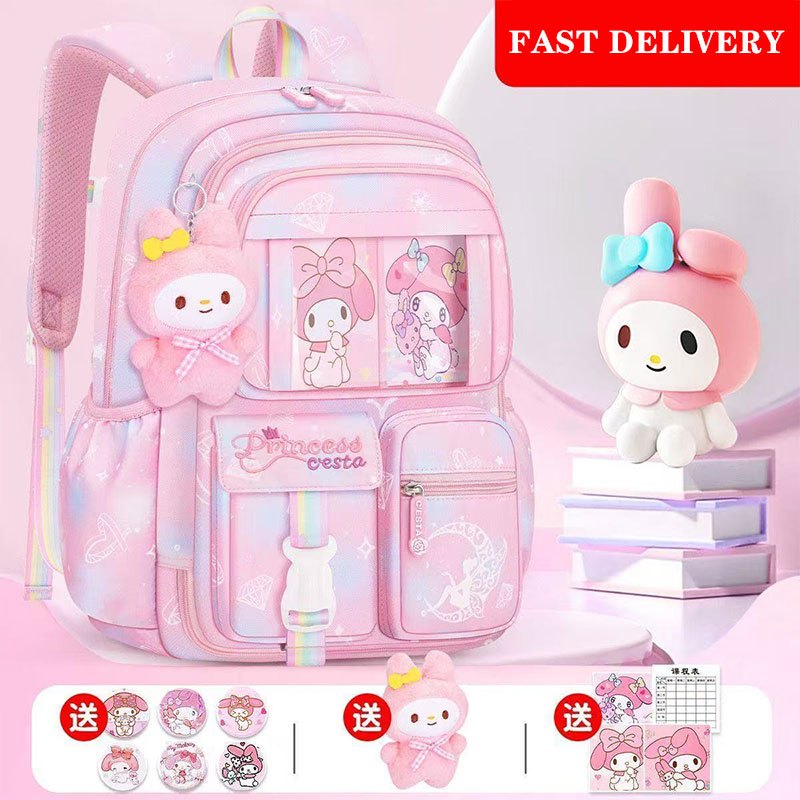 กระเป๋าเป้สะพายหลัง กระเป๋านักเรียน ขนาดใหญ่ จุของได้เยอะ เกรด 1-6 สําหรับเด็กประถม