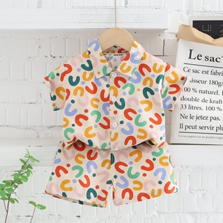 เด็กใหม่เสื้อผ้าสบายๆสูทฤดูร้อนใหม่เด็กหนุ่มๆสาวๆกราฟฟิตีเสื…