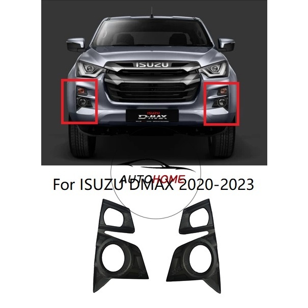 สําหรับ ISUZU D-MAX DMAX 2020 2021 2022 2023 FOG LAMP COVER / SPORT LIGHT CASING COVER สีดําด้าน