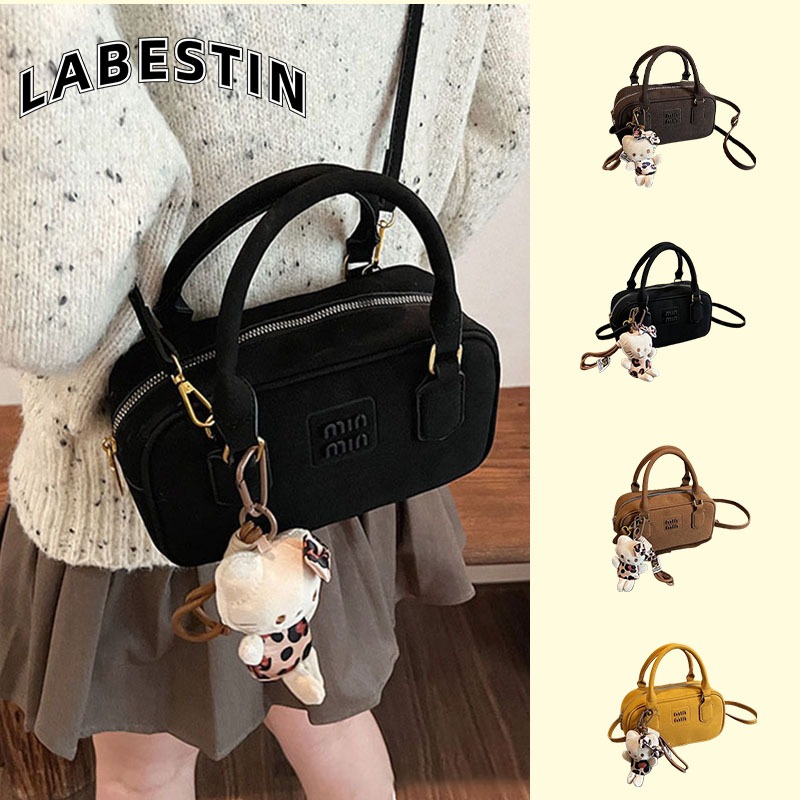 LABESTIN กระเป๋า Maillard ผู้หญิงโบว์ลิ่งกระเป๋าถือกระเป๋าสะพายข้างเดียว