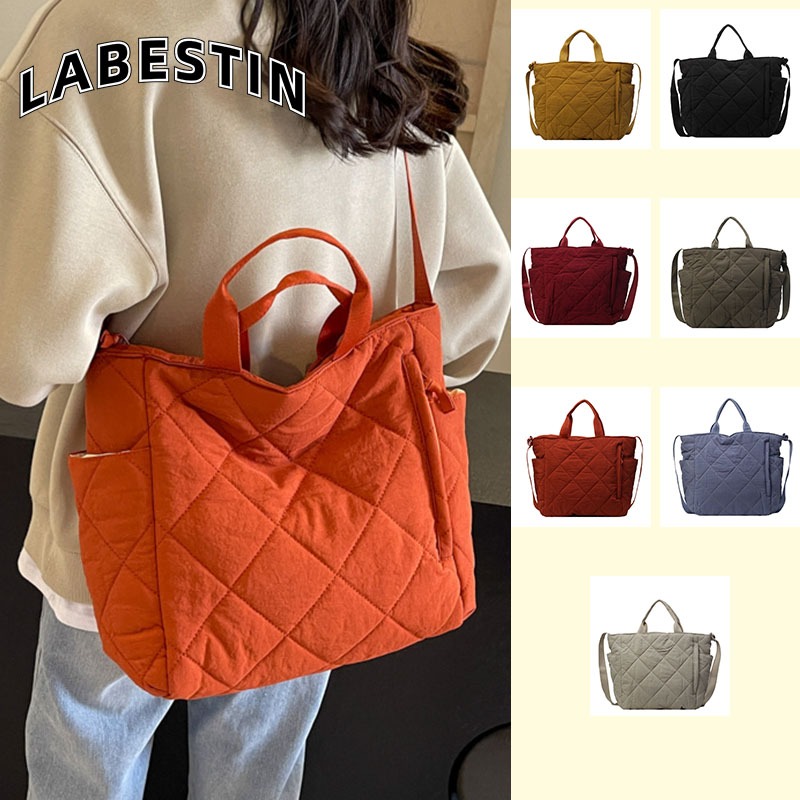 LABESTINกระเป๋าสตรีแฟชั่นใหม่ลำลองความจุขนาดใหญ่พร็อพไหล่ crossbody กระเป๋าโท้ทแบบพกพา