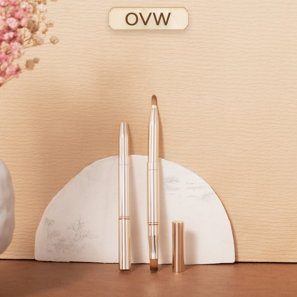 【OVW】 แปรงแต่งหน้า สองหัว พับเก็บได้ อเนกประสงค์ สําหรับลงคอนซีลเลอร์ ลิปสติก ลิปไลเนอร์ JST