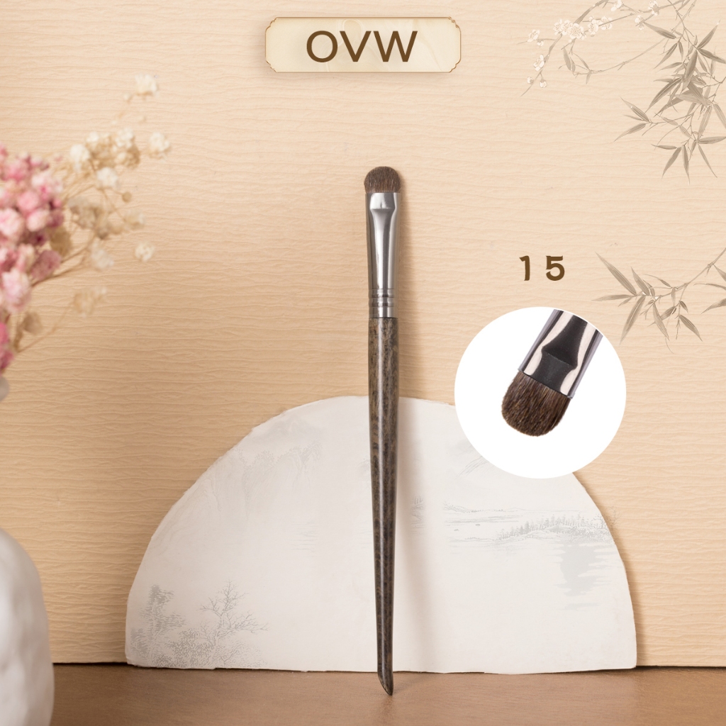 Ovw แปรงเงา ขนแปรงหัวสั้น แปรงดินสอความงามแบน XQ15
