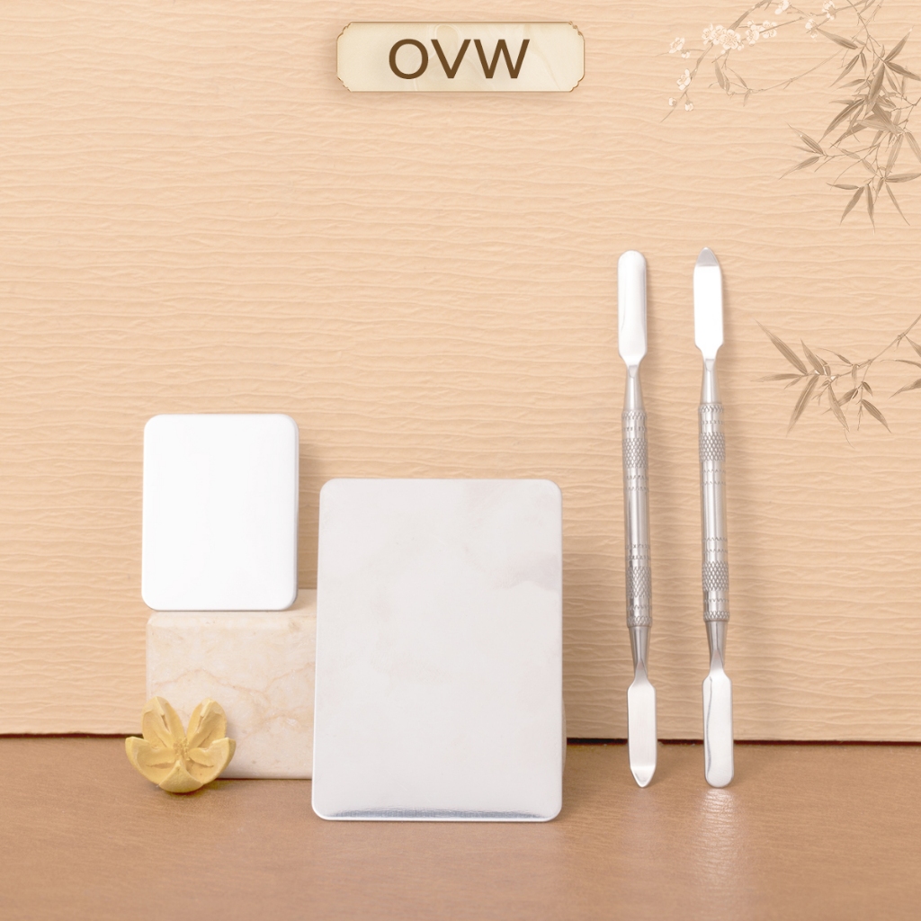【OVW】 ชุดถาดผสมรองพื้น คอนซีลเลอร์ แบบสเตนเลส TSP01