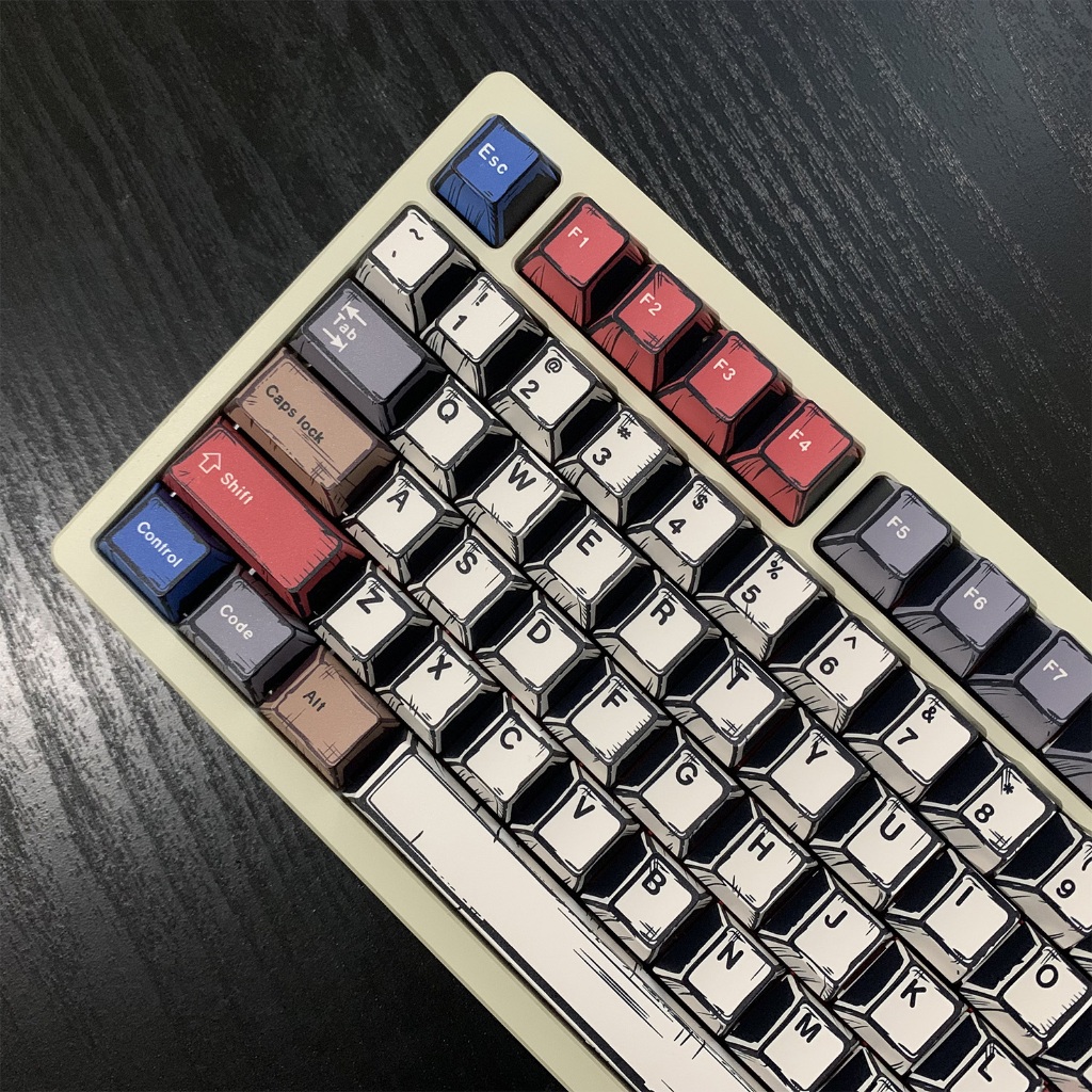 การ์ตูนลมสีขาว Keycaps PBT Dye-sub Cherry Profile Keycap Custom Keycaps ใช้งานร่วมกับ Cherry Gateron MX Switches