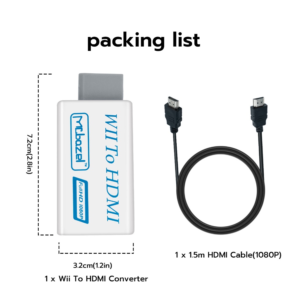 Mcbazel ตัวแปลง Wii เป็น HDMI พร้อมสาย HDMI 1.5 เมตร 1080p - รูปที่ 6