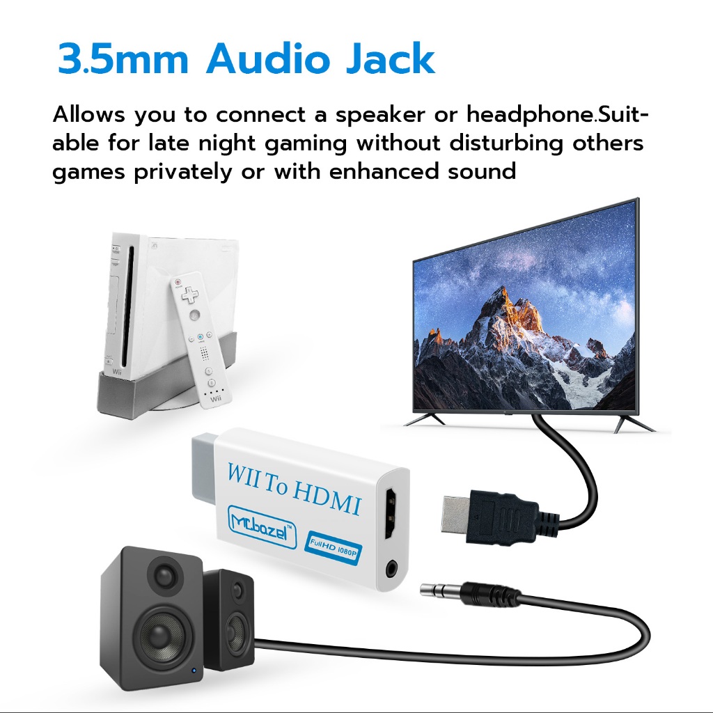 Mcbazel ตัวแปลง Wii เป็น HDMI พร้อมสาย HDMI 1.5 เมตร 1080p - รูปที่ 4