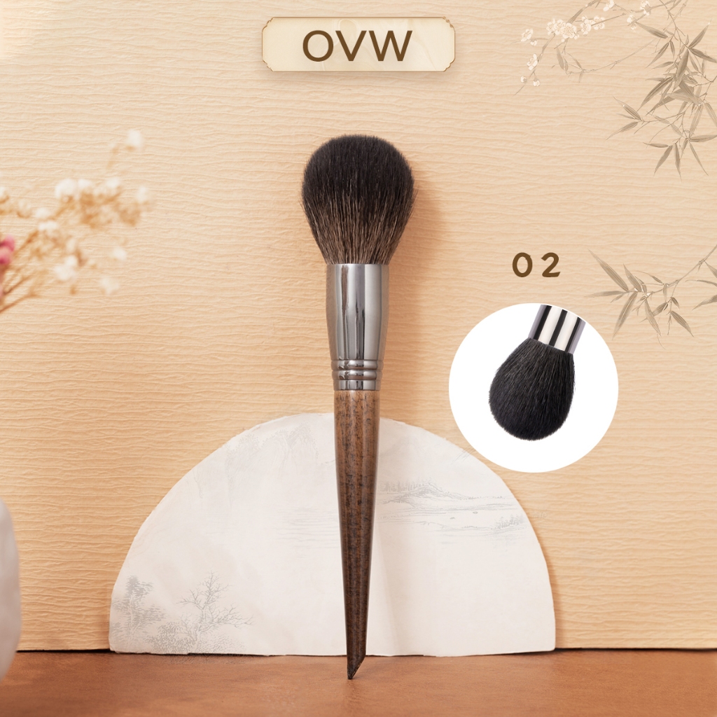【OVW】 ขนแพะหัวแปรงกลมแปรงแป้งขนาดใหญ่แปรงแต่งหน้ารองพื้นขนนุ่ม XQ02