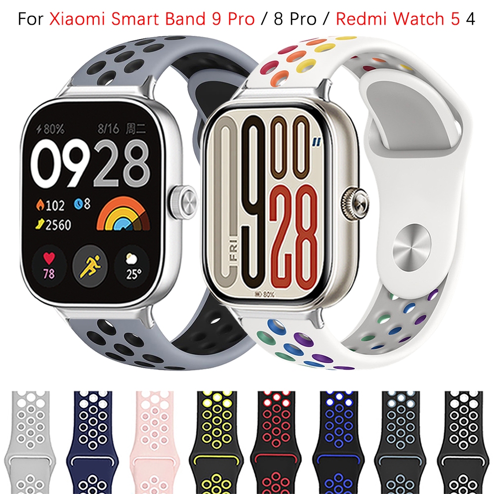 ซิลิโคนอ่อนนุ่มเปลี่ยนสายนาฬิกาสําหรับ Xiaomi Smart Band 10 Pro / 9 Pro / 8 Pro Breathable สําหรับ redmi Watch 6 5 4 สายนาฬิกา