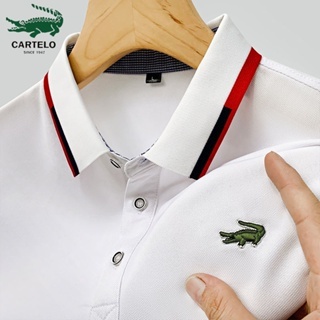 เสื้อโปโลสีฟ้าด้านบนสำหรับผู้ชาย, จระเข้แบรนด์ปักหลวมพร้อมขนาดด้านบน