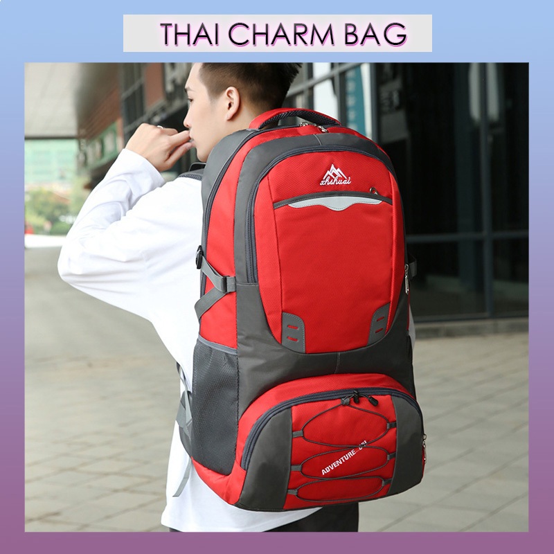 🌹กระเป๋าเป้สะพายหลัง ใบใหญ่ 60L/40L กระเป๋าปีนเขา เดินป่า ความจุ 60 L กันน้ำ Waterproof Outdoor Ruck