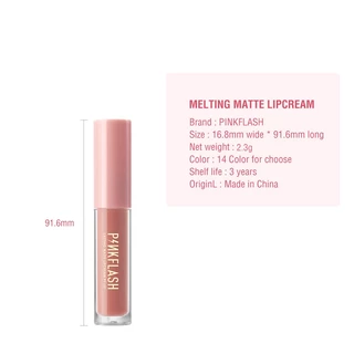 Pinkflash OhMyKiss ลิปสติก เนื้อแมตต์กำมะหยี่ กันน้ำ ติดทนนาน 18 สี