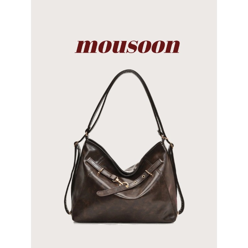 Mousoon Maillard Multi-Functional Messenger Bag Womens Fashion Retro Large Capacity Single-Shoulder Bag