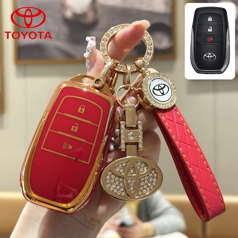 ฝาครอบกุญแจรถโตโยต้า เหมาะสําหรับ Toyota Hilux/Innova/Revo/Rcoo/Fortuner TPU ที่หุ้มพวงกุญแจรถยนต์