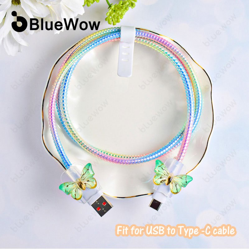 สําหรับAndroid Bluewowการ์ตูนตัวป้องกันเครื่องชาร์จ/ตัวป้องกันสายเคเบิลสายข้อมูลสายไฟสําหรับusb Type-Cสายชาร์จป้องกัน