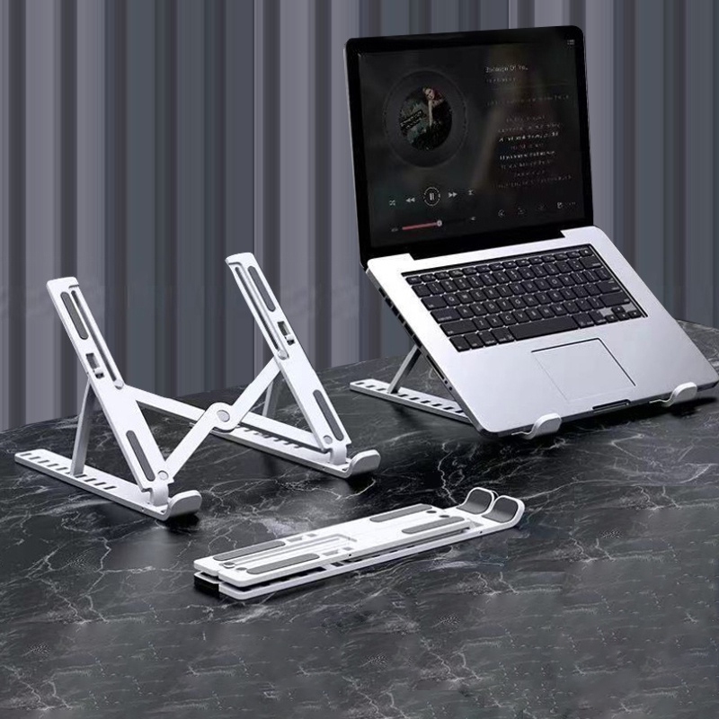 【รับประกัน 1 ปี】🔥🔥ขาตั้งแล็ปท็อป แท่นวางโน๊ตบุ๊ค ที่วางแล็ปท็อป อลูมิเนียม ที่วาง พับเก็บได้ กันลื่น ปรับได้ 8 ระดับ