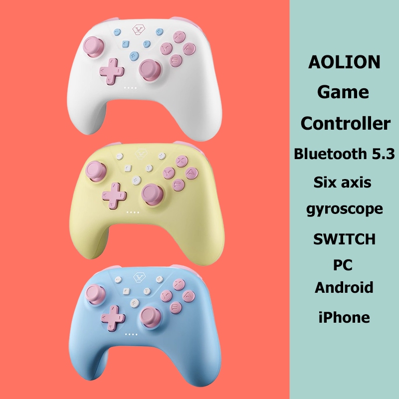 Aolion คอนโทรลเลอร์ไร้สายสําหรับ Nintendo Switch Controller Pro Gamepad Turbo ฟังก์ชั่นสําหรับ Ninte