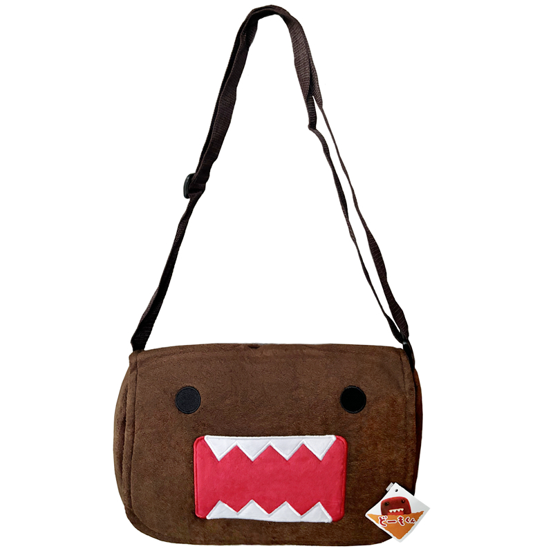 Domo Kun Plush Messenger กระเป๋าสําหรับผู้หญิงผู้ชายแฟชั่นน่ารักการ์ตูนอะนิเมะกระเป๋านักเรียนสีน้ําตาล Crossbody กระเป๋า
