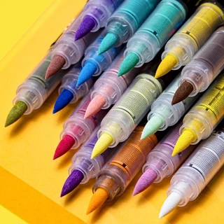 ปากกามาร์กเกอร์อะคริลิคสําหรับภาพวาดหิน,ปลายแปรงเครื่องหมายสีเครื่องหมายผ้าสีกันน้ํา