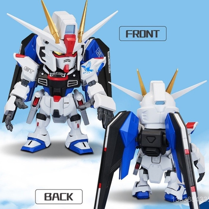 ของแท้ Bandai Carnival 2024 Limited qmsv-MINI ฟรีกันดั้มยืนครบรอบ3ปีโมเดลของเล่นสำเร็จรูป