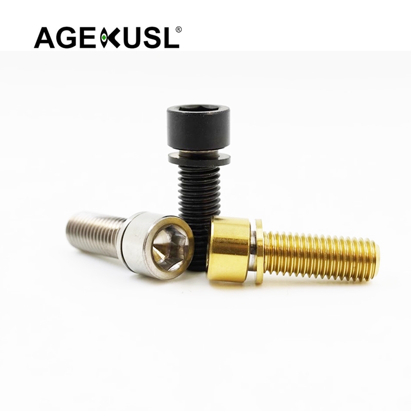 Agekusl หัวจักรยานหลอดสกรูสลักเกลียวไทเทเนียมสําหรับ Bormpton S/M แฮนด์
