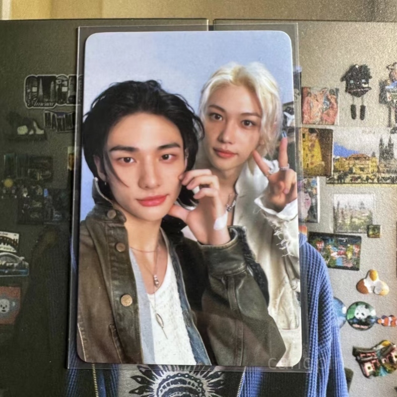ของแท้ Stray kids Phase 4 ของขวัญสมาชิก Photocard hyunjin felix การ์ดคู่พัดลมเฟส 4 ของขวัญสมาชิก Photocard Lee Long Fu Huang Hyun Chen ของขวัญ
