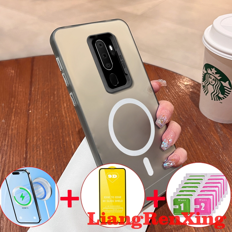 4 In 1 พร้อมกระจกนิรภัยกรณีสําหรับ oppo A5 2020 oppo a9 2020 เคสโทรศัพท์เคสแข็ง TPU กันกระแทกการออกแบบใหม่ความงามไร้สาย CYMBS01