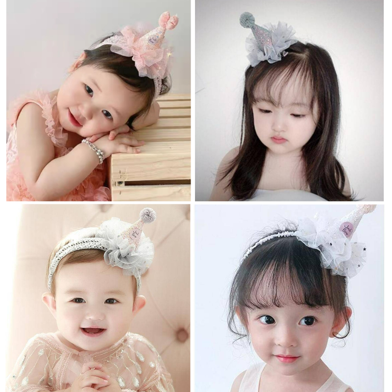 ที ่ คาดผมเด ็ กผู ้ หญิงวันเกิดมงกุฎเครื ่ องประดับผมหมวกสไตล ์ เจ ้ าหญิง