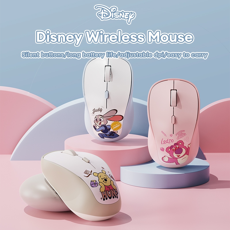 เมาส์ไร้สาย Disney QS-MS07 การเชื่อมต่อที่มั่นคง Sweatproof สบายรู้สึกลายน่ารักสามความเร็ว