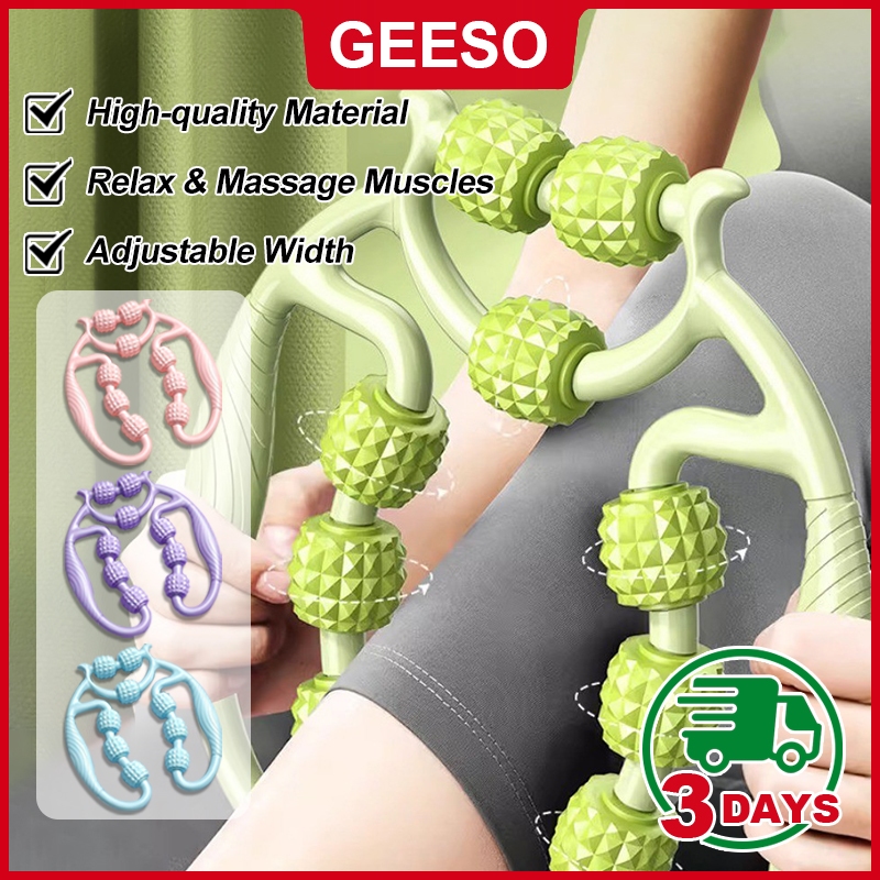 GEESO ลูกกลิ้งนวดขาโยคะ ลูกกลิ้งนวดขา เครื่องช่วยโยคะ 9ล้อ360°กระชับเรียวขา นวดสลายไขมัน ผ่อนคลายร่า