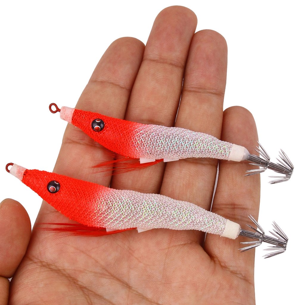 1 PC 9.2 ซม.4.8g ปลาหมึก Jigs Fishing Lure ปลาหมึกประดิษฐ์ Hook Jigging เหยื่อสําหรับตกปลาทะเล Cuttlefish Luminous