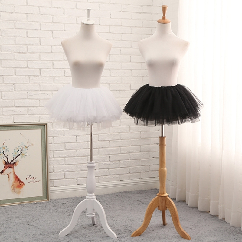 Nan ผู้หญิง Layered Tulle Mini Tutu Skater กระโปรงจีบ Petticoat สําหรับคอสเพลย์ปาร์ตี้