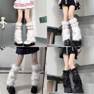 Nan ผู้หญิงขนสัตว์ขาอุ่นฤดูหนาว Furry ยาว Boot Cuffs Fuzzy ร…