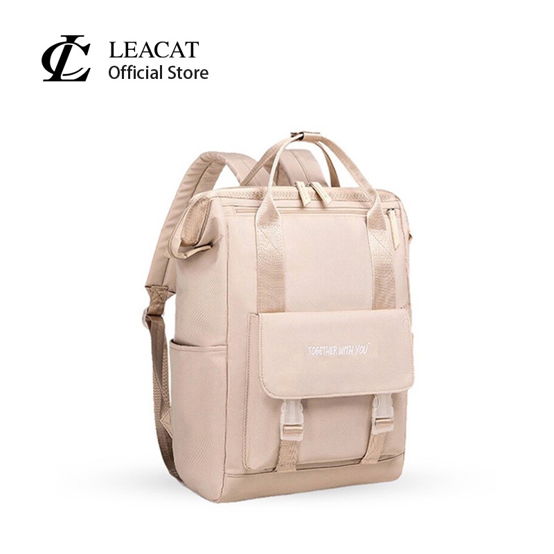Leacat กระเป๋าเป้สะพายหลัง ใส่แล็ปท็อป กันน้ํา กันกระแทก ขนาด 15.6 นิ้ว สําหรับผู้หญิง