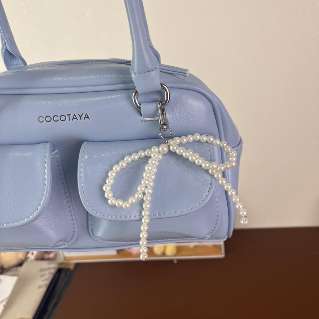 ((COCOTAYA) พวงกุญแจโบว์เข้าชุดแฟชั่น ชาร์มมุก
